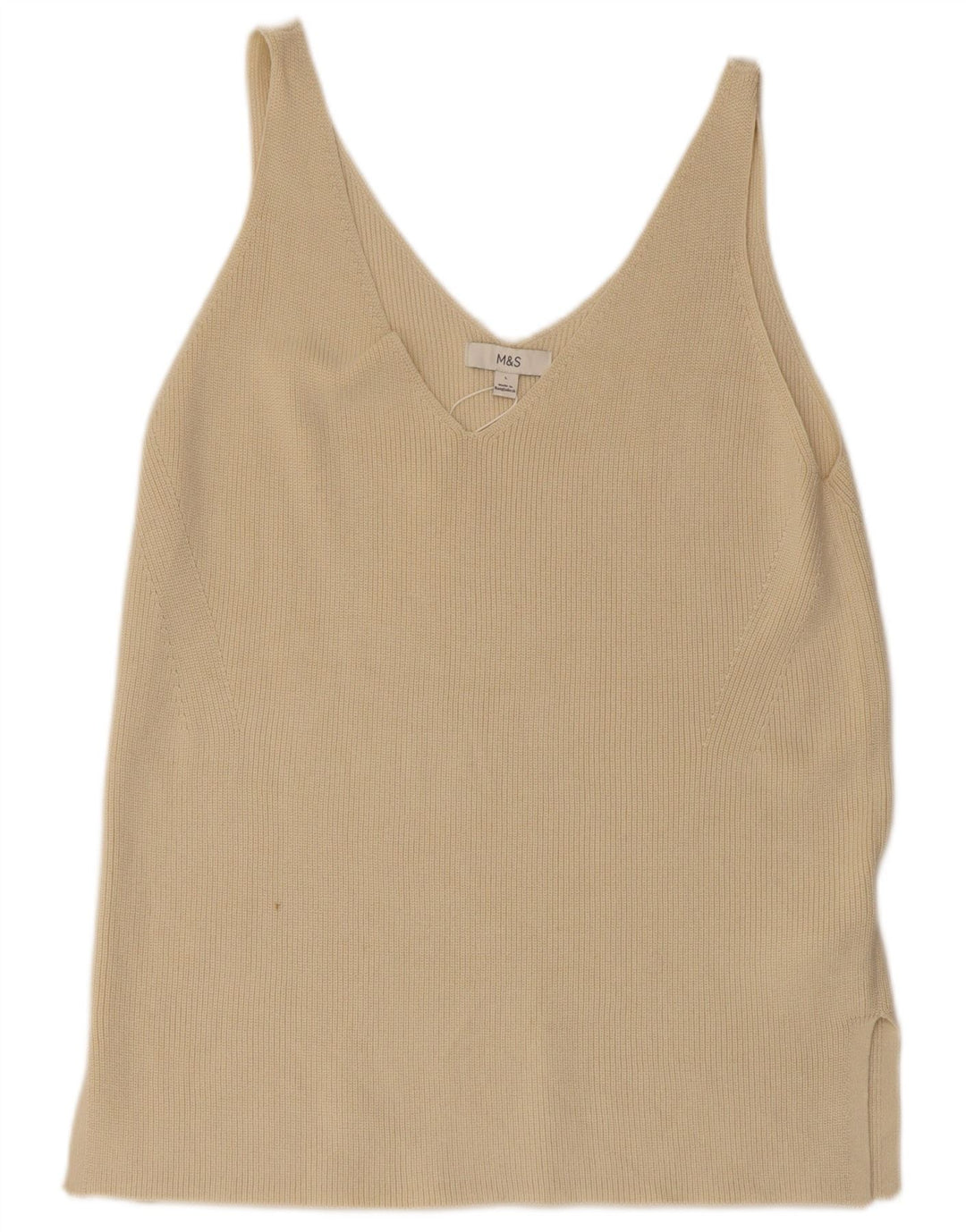 Marks & Spencer Damevest Top UK 14 Stor Beige Bomuld