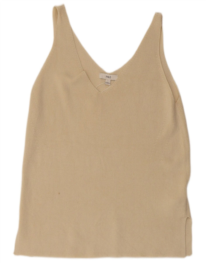 Marks & Spencer Damevest Top UK 14 Stor Beige Bomuld
