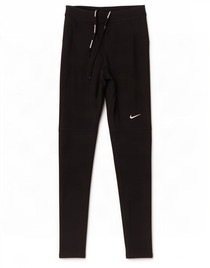 Nike Dame Dri Fit Leggings UK 10 Small Black Polyester