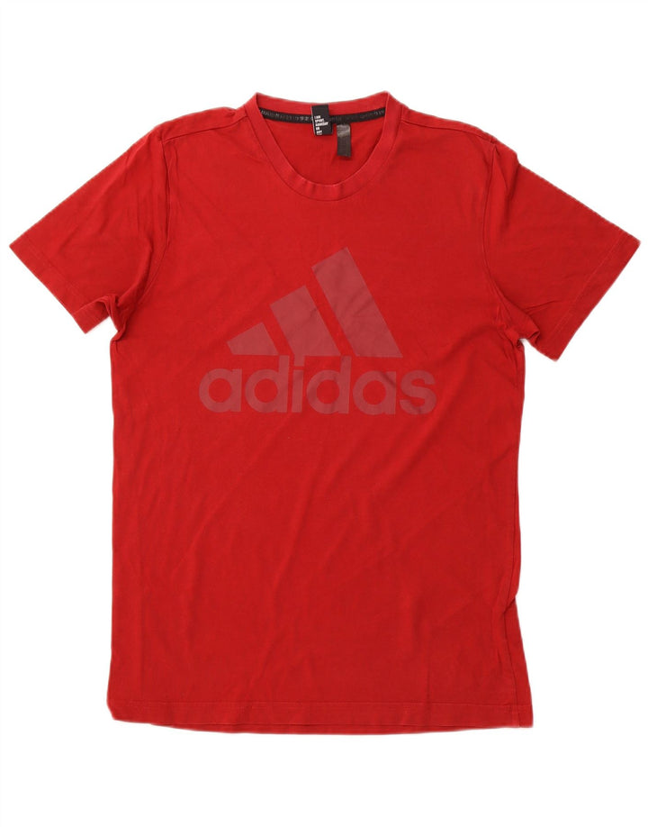 ADIDAS grafisk t-shirt til mænd, medium rød bomuld