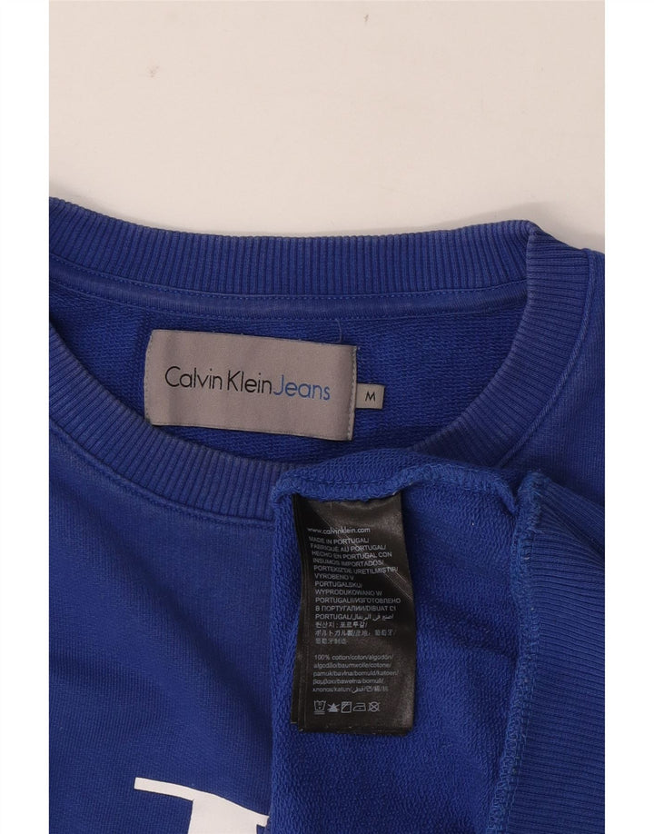 Calvin Klein Jeans Herre Grafisk Sweatshirt Jumper Medium Blå Bomuld