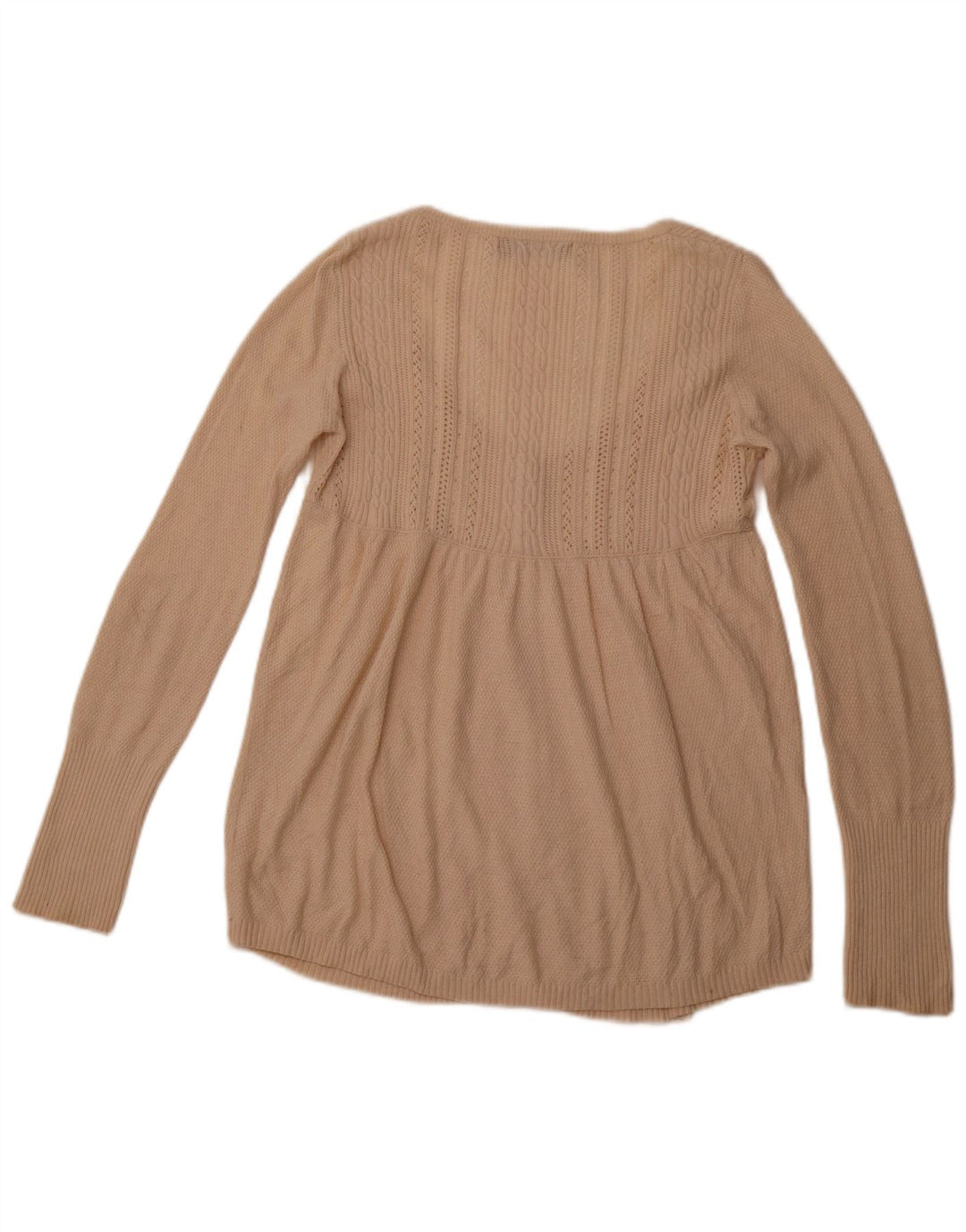 ZARA Cardigan sweater til kvinder UK 12 Medium Beige Bomuld