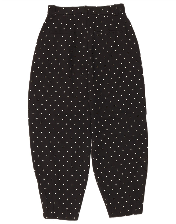 Zara Dame Harem Bukser Small W26 L26 Sort Polka Dot