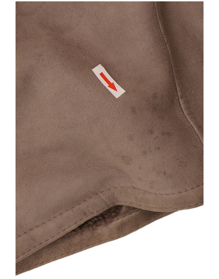Vintage Dame Oversized Shearling Coat IT 46 Large Grey Shearling