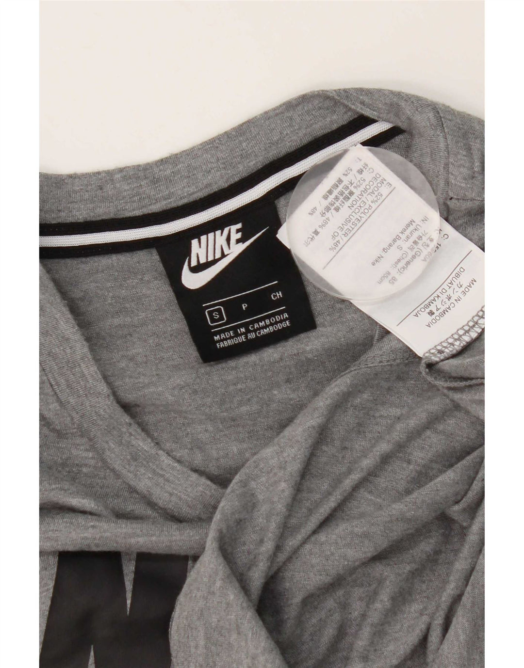 Nike grafisk T-shirt top til mænd, lille grå flækket polyester
