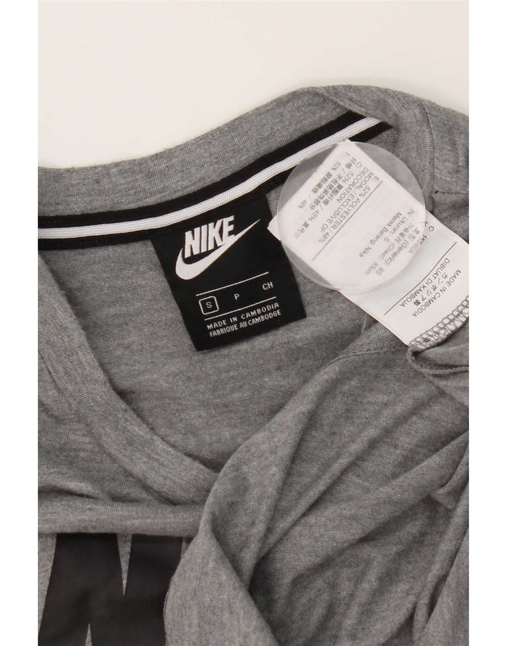Nike grafisk T-shirt top til mænd, lille grå flækket polyester