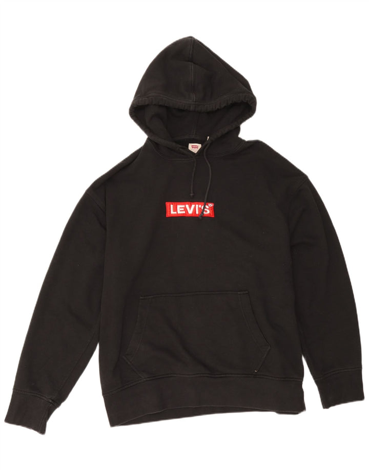 Levi's afslappet grafisk hættetrøje til mænd, stor sort bomuld