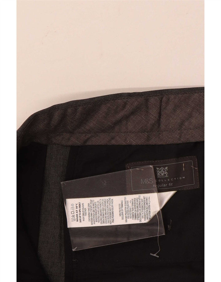 Marks & Spencer Herre Regular Fit Suit Bukser W42 L29 Grå polyester