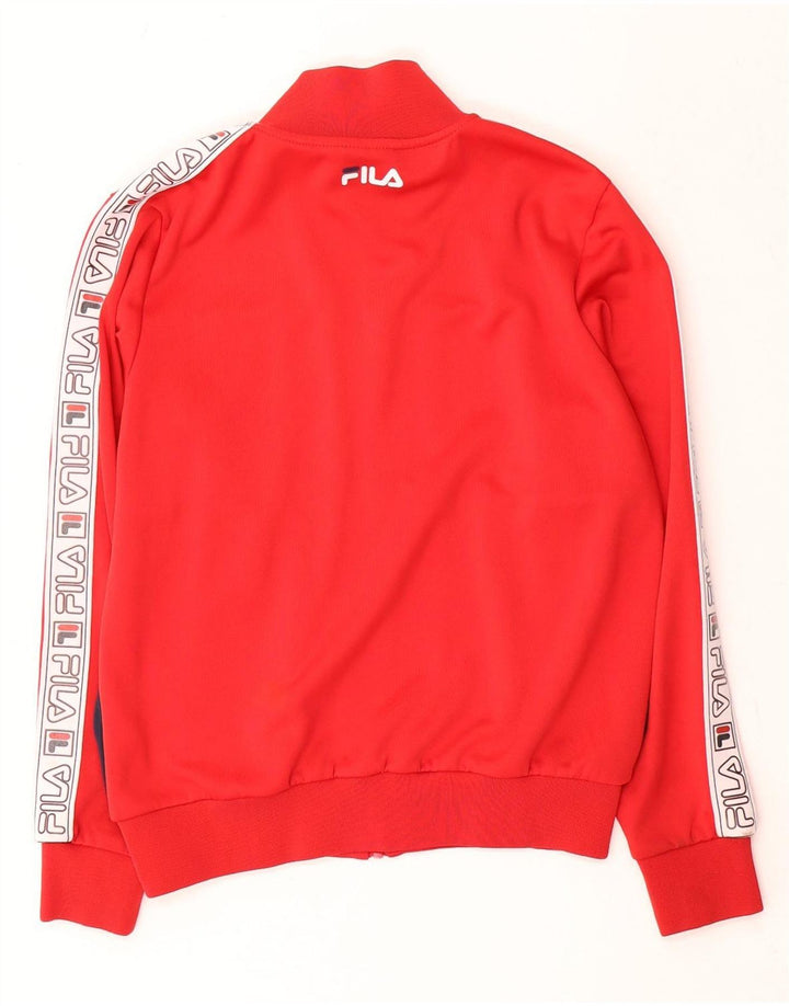 Fila Grafisk træningsdragt topjakke til kvinder UK 14 Medium Red Colourblock
