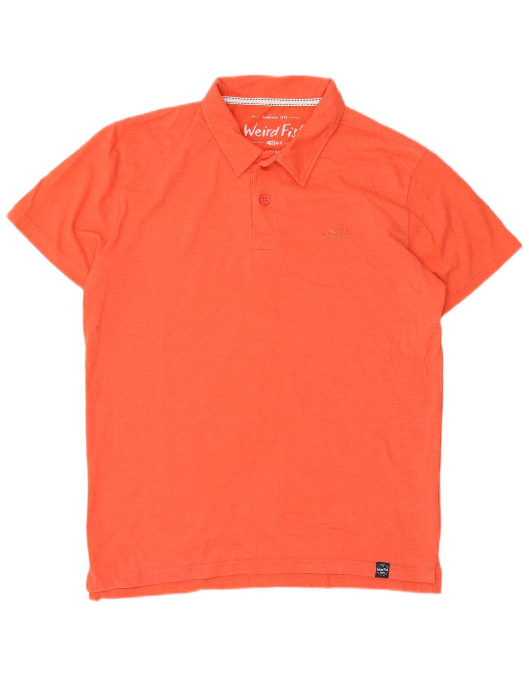 Weird Fish Herre poloshirt Medium Orange Bomuld