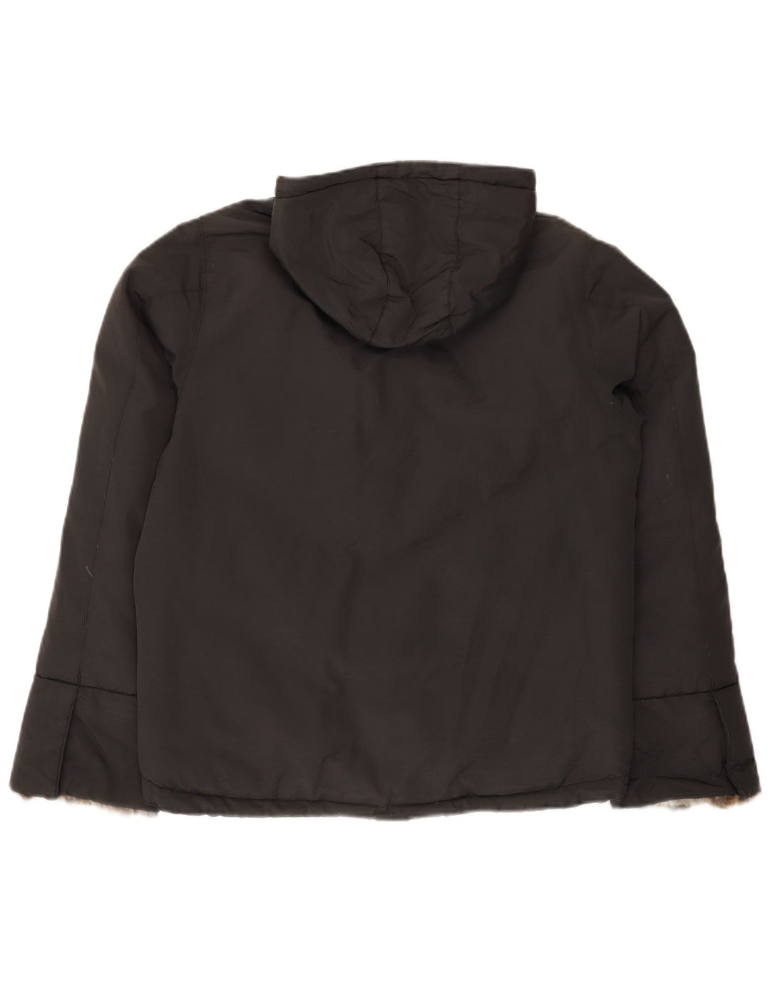 Woolrich Polstret hættejakke til kvinder UK 14 Medium Sort Nylon