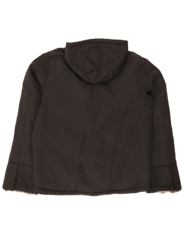 Woolrich Polstret hættejakke til kvinder UK 14 Medium Sort Nylon