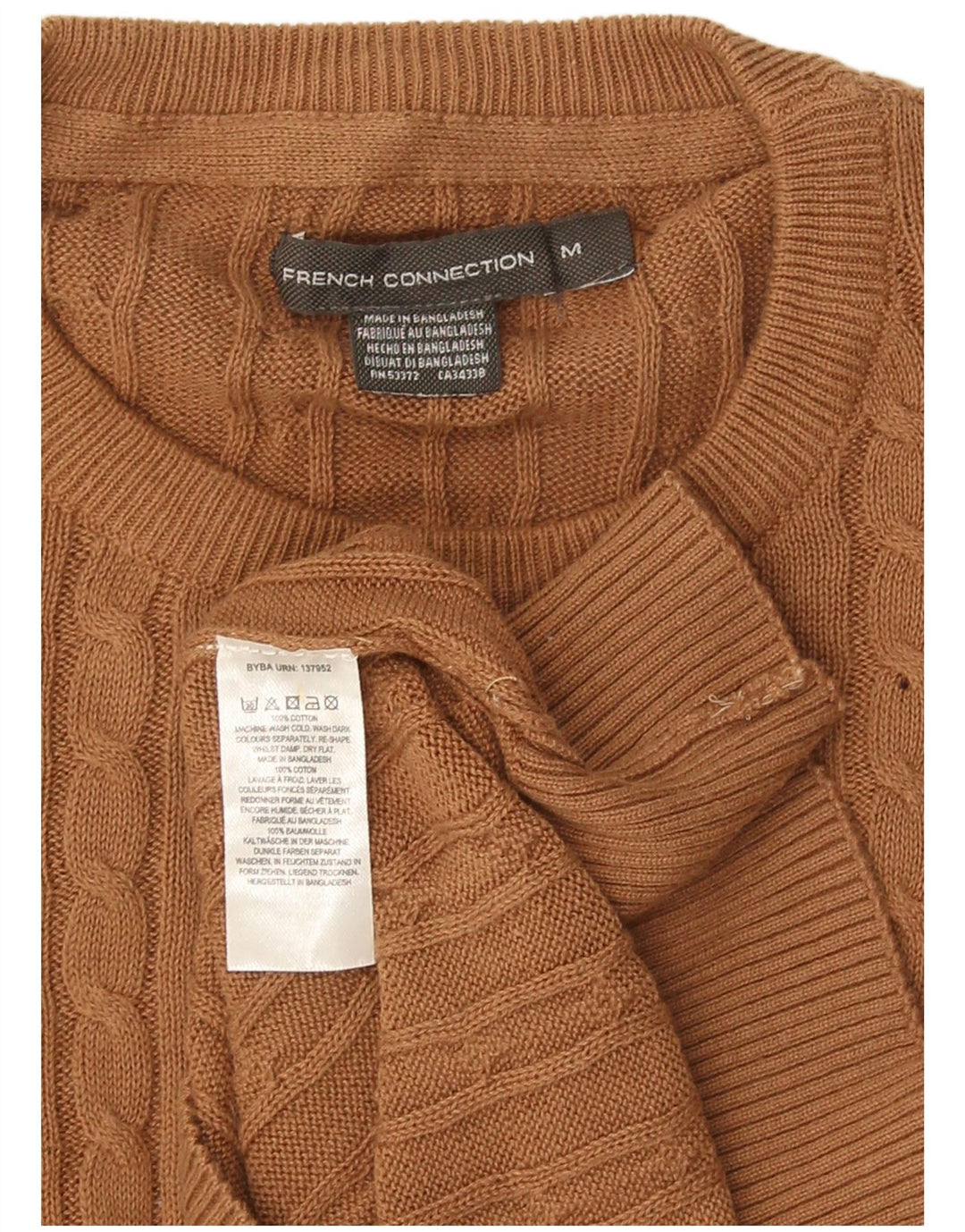 French Connection Herre Crew Neck Jumper Sweater Medium Brun Bomuld
