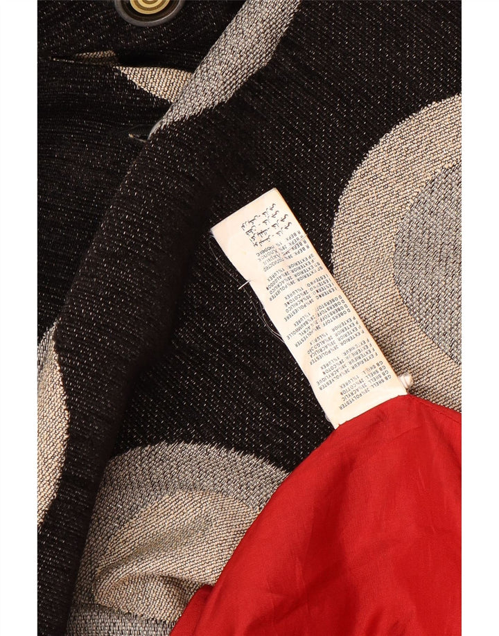 Desigual Dame Overfrakke EU 38 Medium Sort Geometrisk Polyester