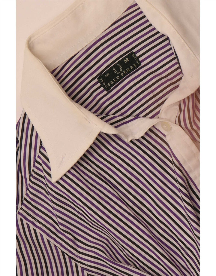 Fred Perry Formel skjorte til kvinder UK 12 medium lilla nålestribe