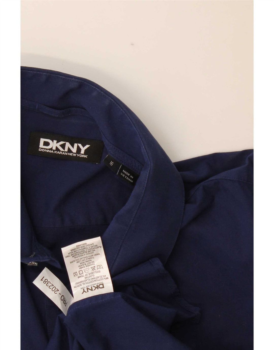 Dkny Herreskjorte str. 16 Large Marineblå Bomuld