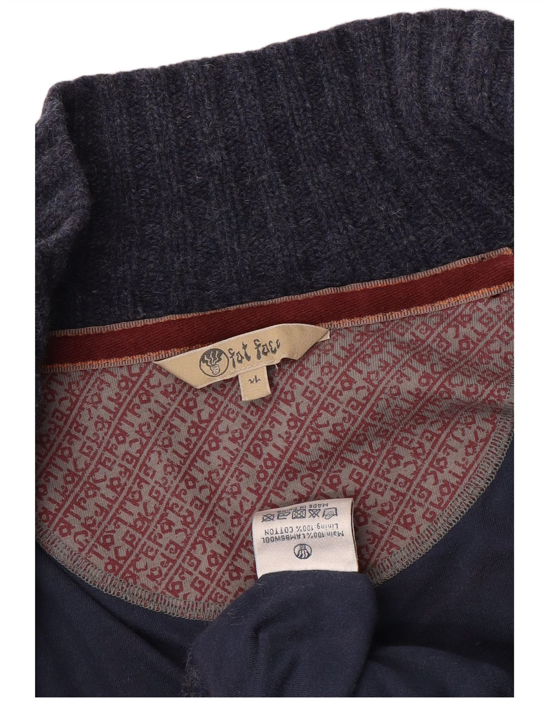 FAT FACE Dame Cardigan Sweater UK 18 XL Navy Blue Uld