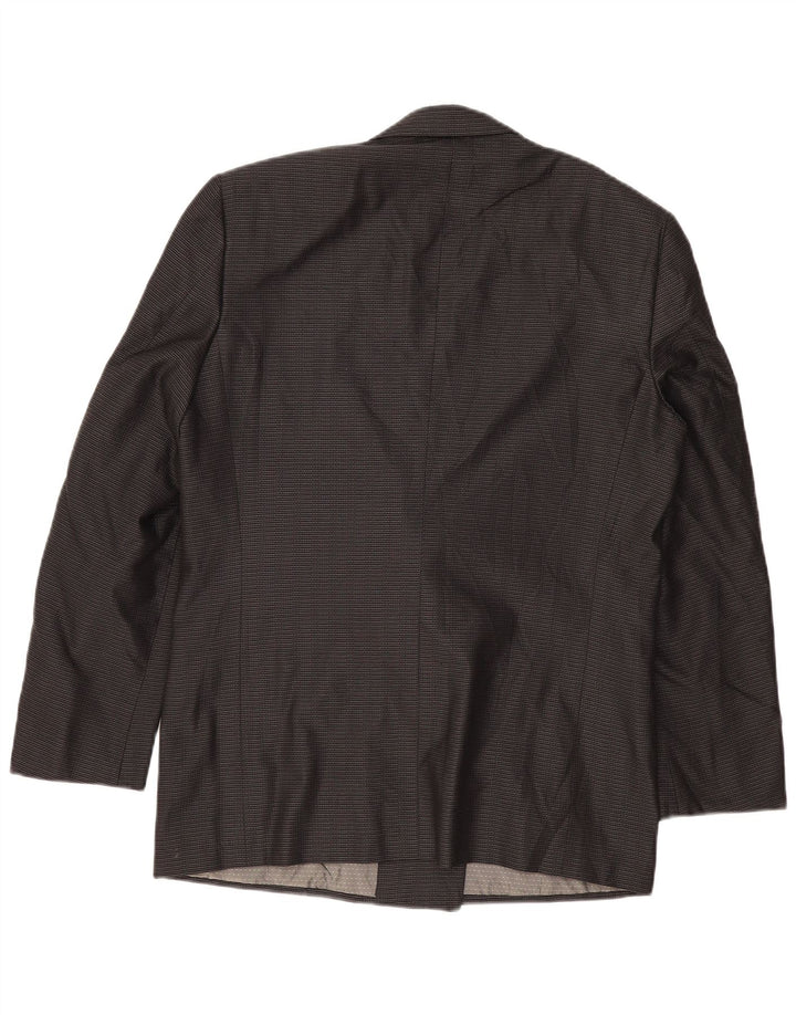 Pal Zileri Herre Double Breasted Blazer Jacket IT 48 Medium Sort Ternet Silke