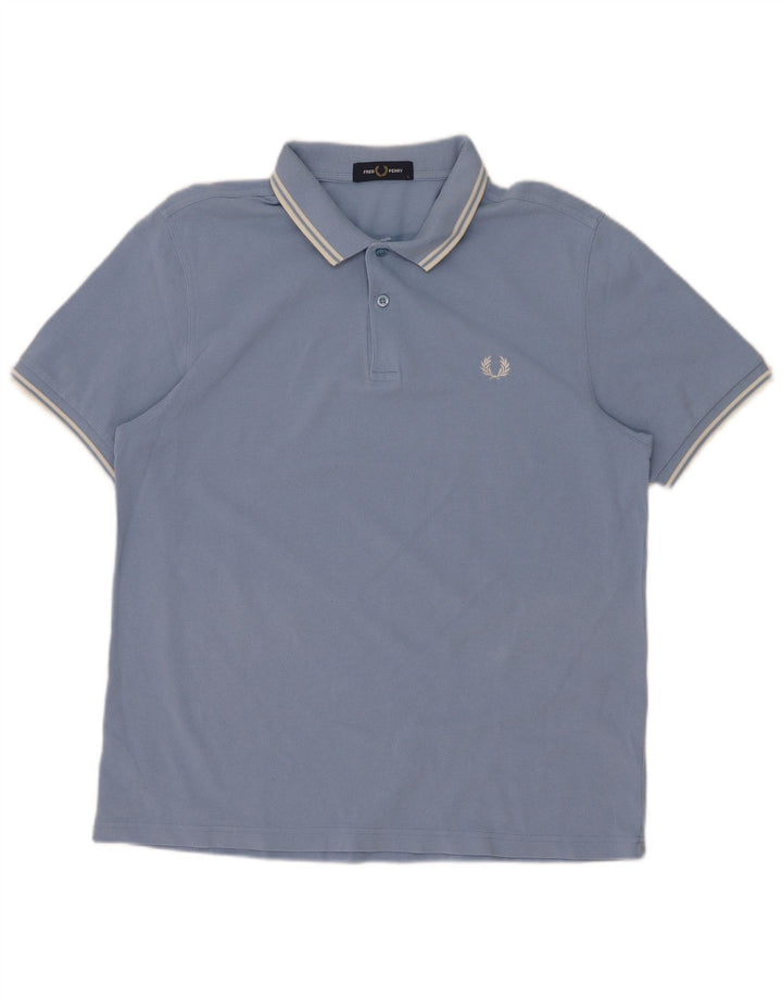 Fred Perry herre poloskjorte stor blå stribet bomuld