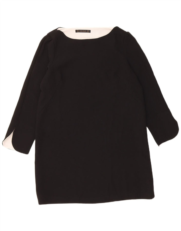 Zara Langærmet Tunikakjole til kvinder UK 12 Medium Sort Polyester