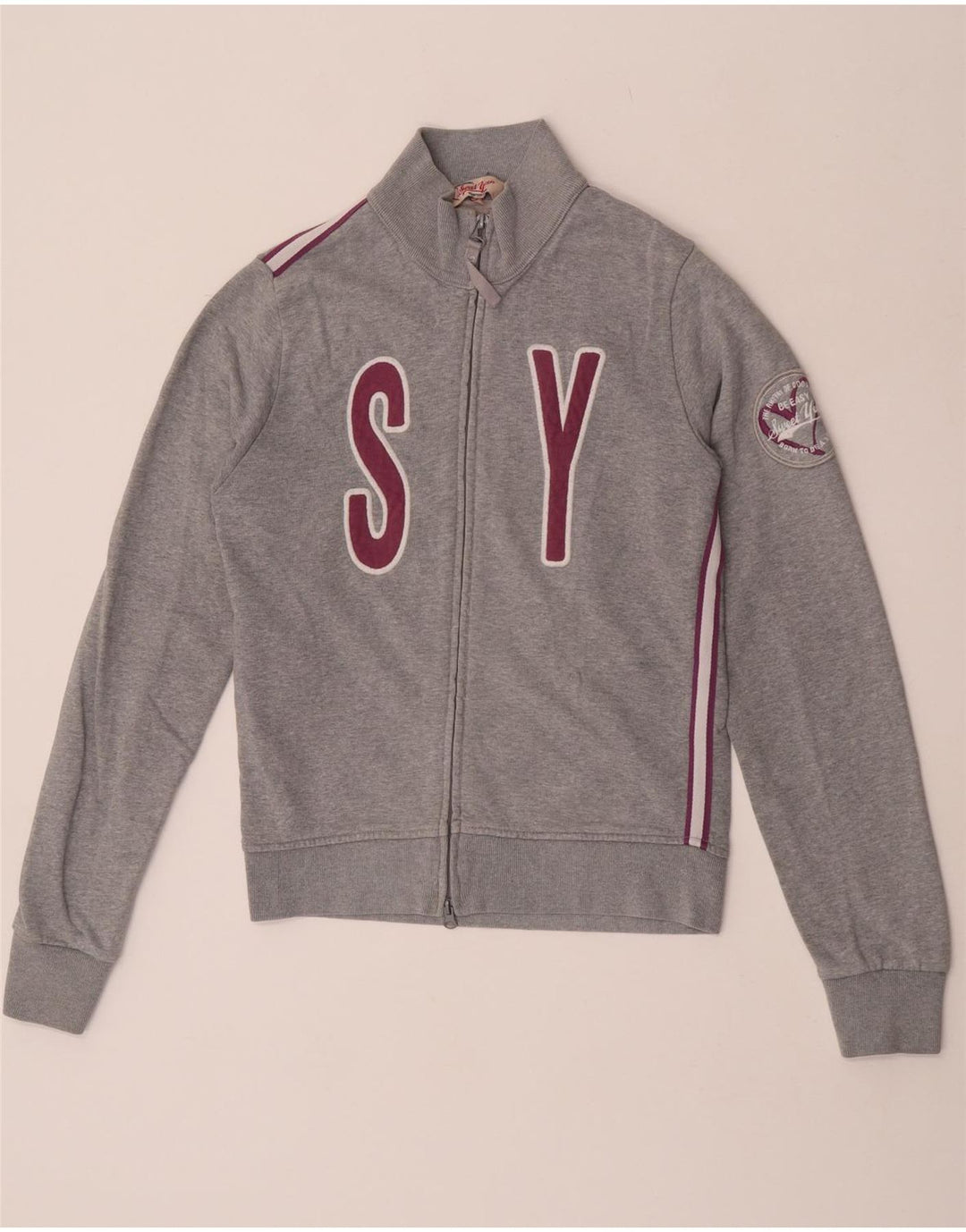 Sweet Years Womens Grafisk træningsdragt Topjakke UK 12 Medium Grey Bomuld