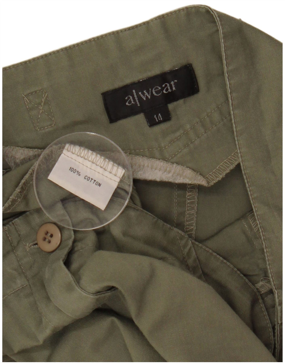 Awear A-line nederdel til kvinder US 14 XL W33 Grøn bomuld