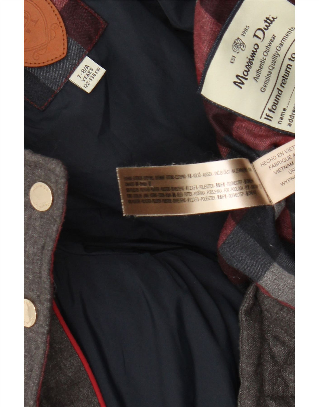 Massimo Dutti Pige Quiltet Jakke 7-8 År Grå Polyester