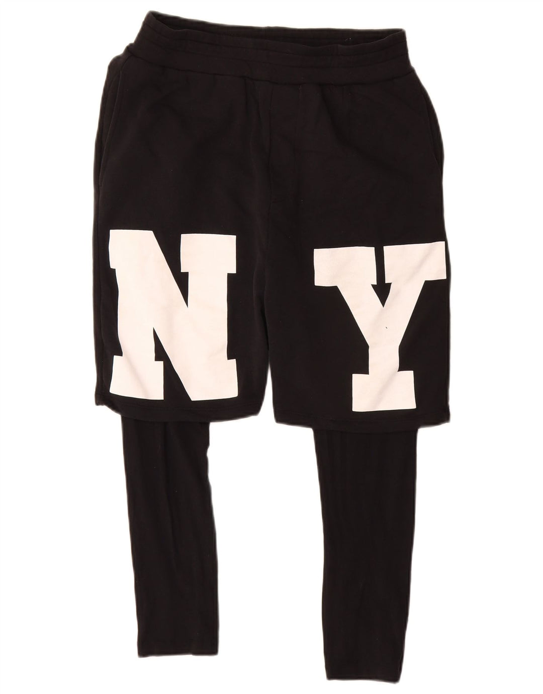 Zara Herre grafiske sportsshorts Medium sort bomuld