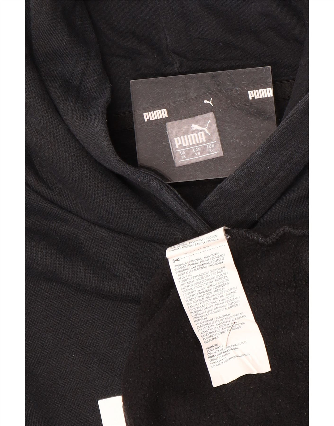 PUMA Grafisk hættetrøje til kvinder UK 18 XL Sort bomuld