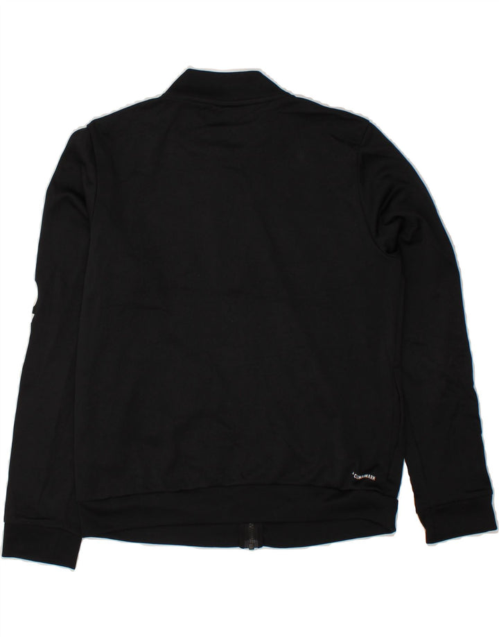 ADIDAS Womens Climalite Graphic Tracksuit Top Jacket UK 12/14 Medium Black Vintage Adidas and Second-Hand Adidas from Messina Hembry 