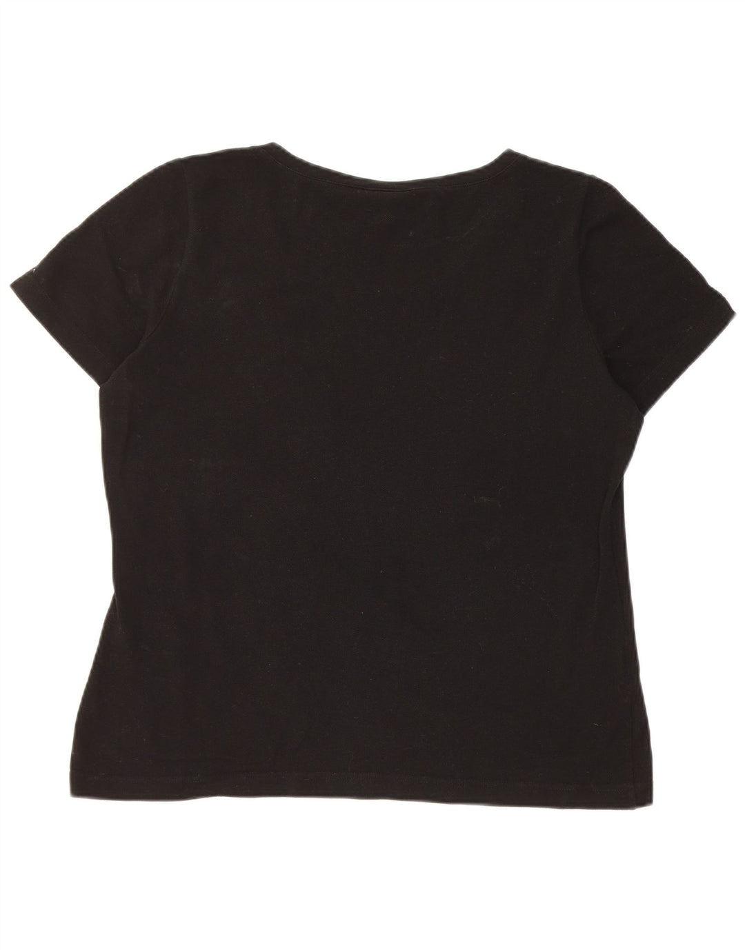 Lacoste Dame T-Shirt Top Størrelse 44 Stor Sort Bomuld