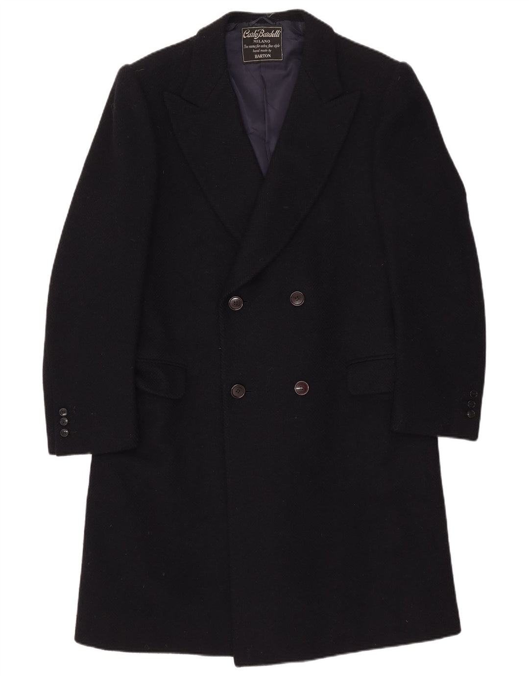 Carlo Bardelli Herre Double Breasted Coat UK 36 Small Navy Blue
