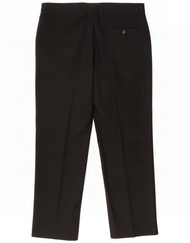 Marks & Spencer Herre Regular Fit Suit Bukser W36 L31 Sort polyester