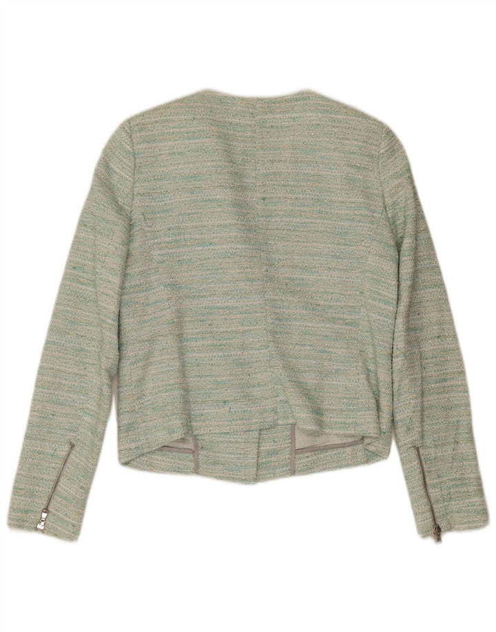 Massimo Dutti Dame Blazer Jakke EU 38 Lille Grøn Flecked