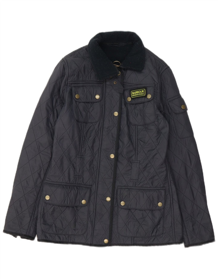 Barbour Quiltet jakke til kvinder UK 8 Small Navy Blue