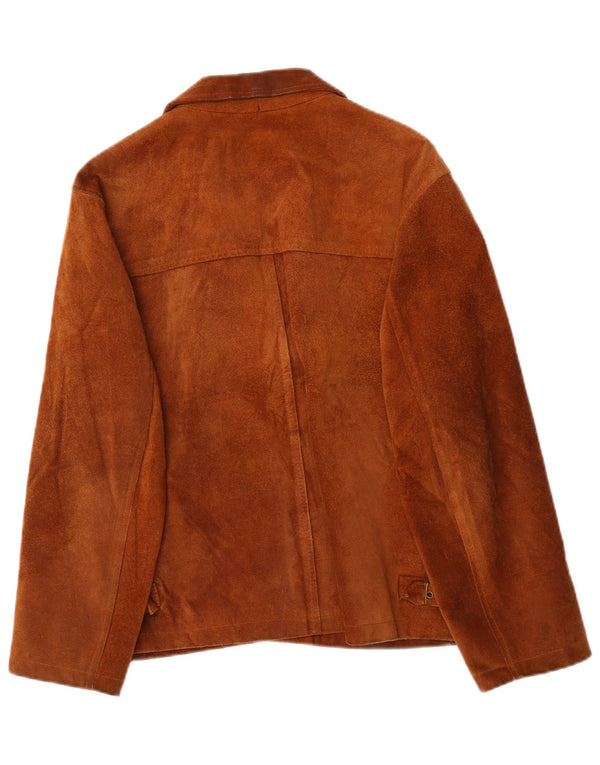 Vintage dame ruskindsjakke EU 48 2XL brunt læder