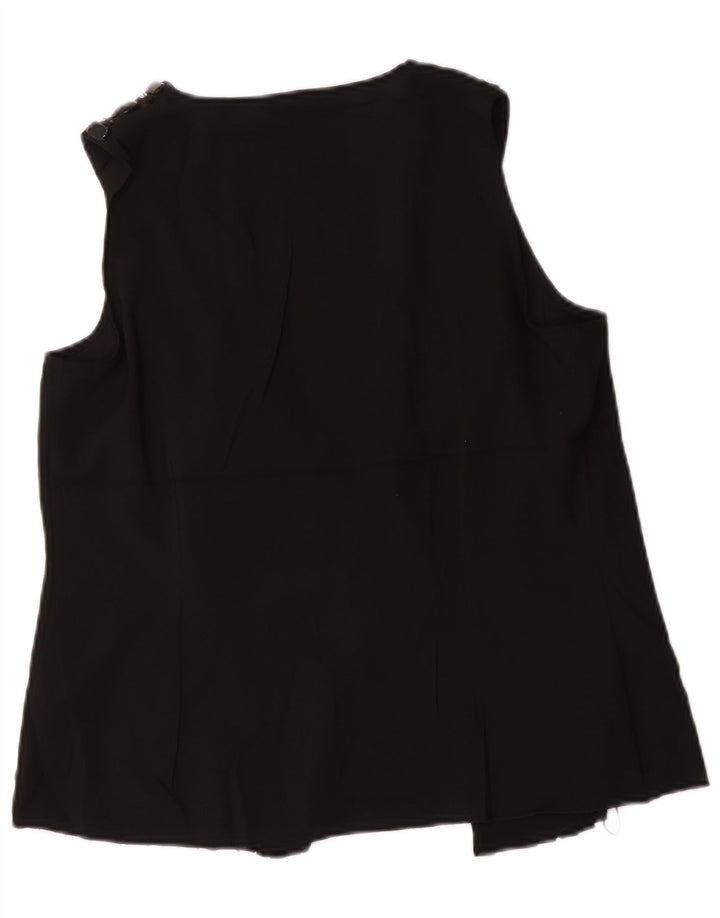 Marks & Spencer Womens Autograph Ærmeløs bluse Top UK 12 Medium Black