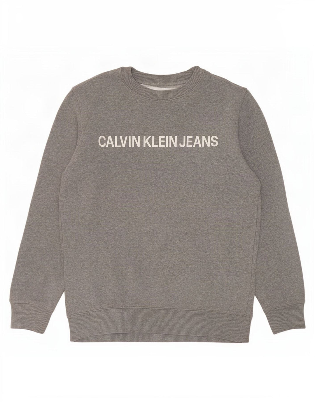 Calvin Klein Jeans Herre Grafisk Sweatshirt Jumper Lille Grå Bomuld