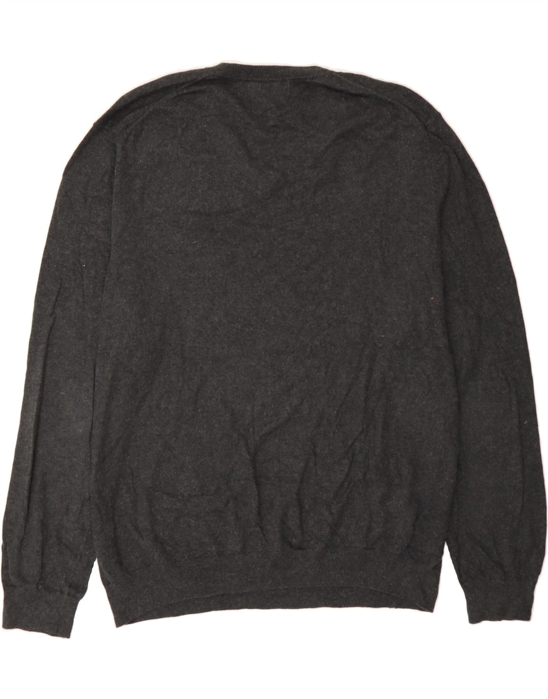 EDDIE BAUER Mens V-Neck Jumper Sweater XL Grey Cotton Vintage Eddie Bauer and Second-Hand Eddie Bauer from Messina Hembry 