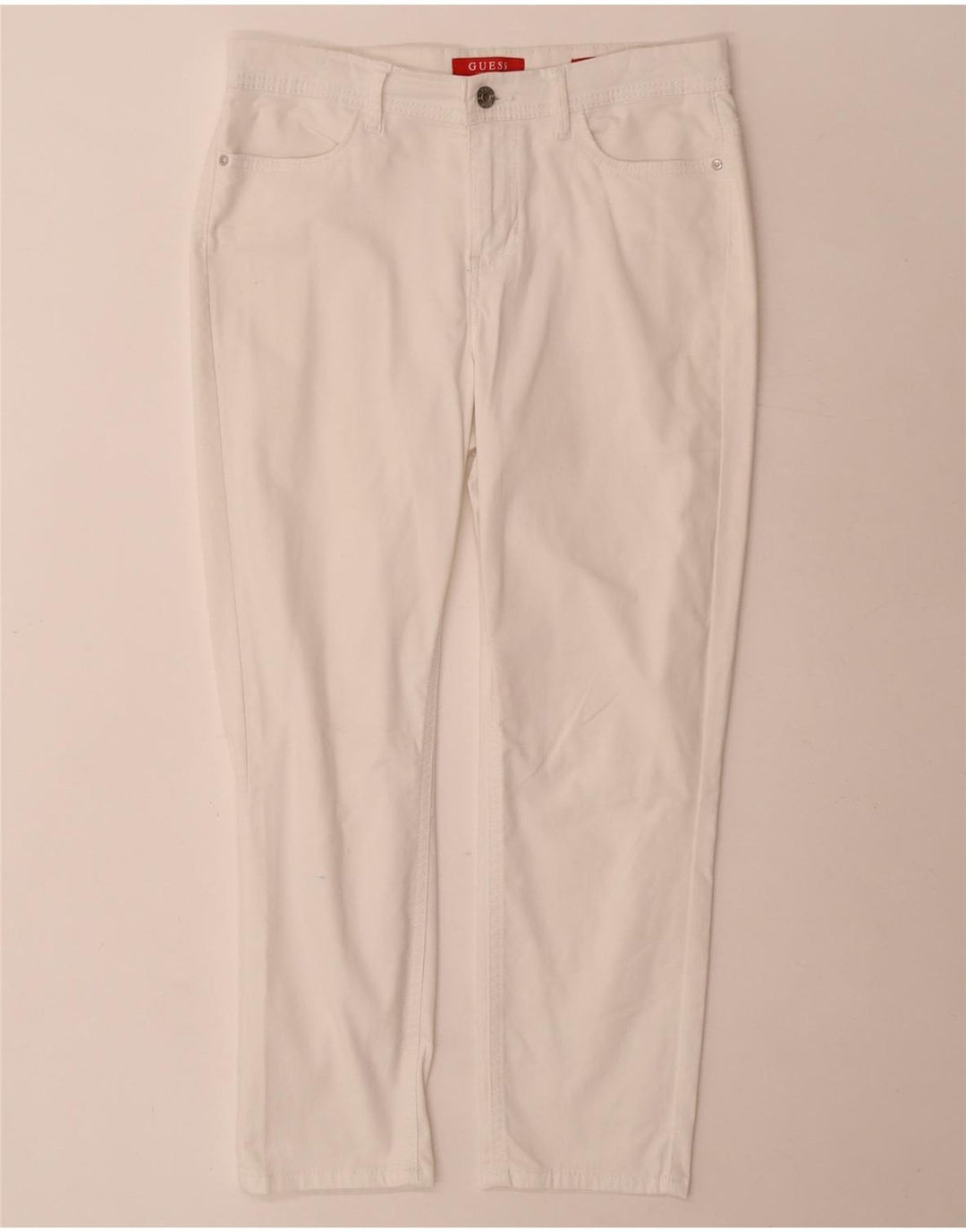 Guess Slim Cropped bukser til kvinder W28 L25 hvid bomuld