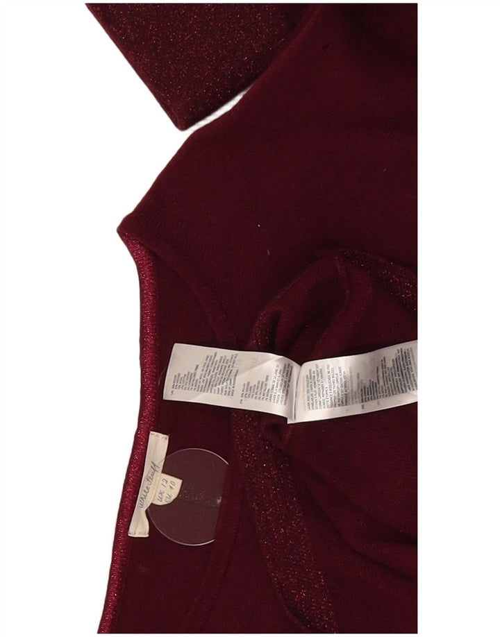White Stuff Womens Longline Boat Neck Jumper Sweater UK 12 Medium Burgundy