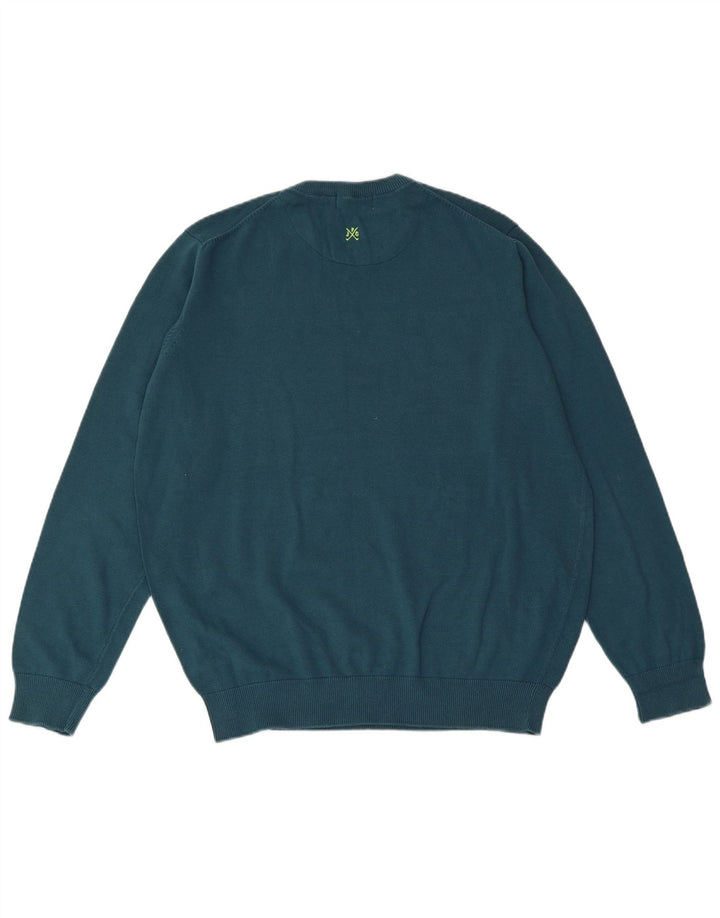 James Pringle Herre Crew Neck Jumper Sweater Stor blå bomuld