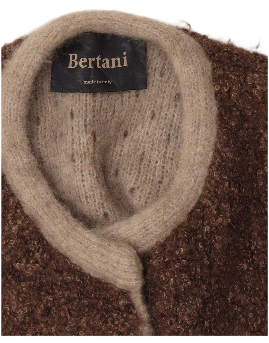 Vintage dame ærmeløs åben cardigan sweater UK 14 medium brun