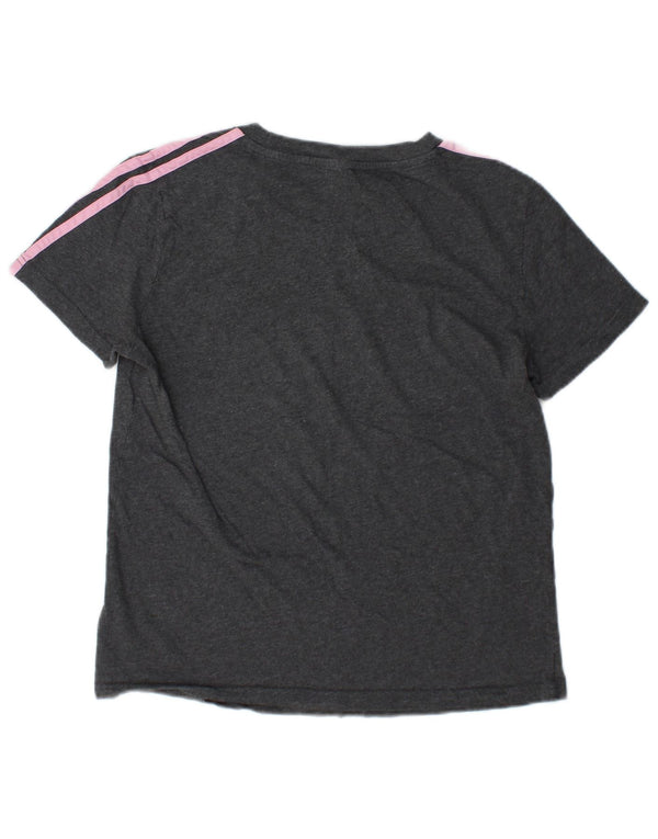 Adidas Dame T-Shirt Top UK 16/18 Stor Grå Bomuld