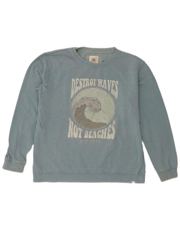 Rip Curl Herre Grafisk Sweatshirt Jumper Lille Blå Bomuld