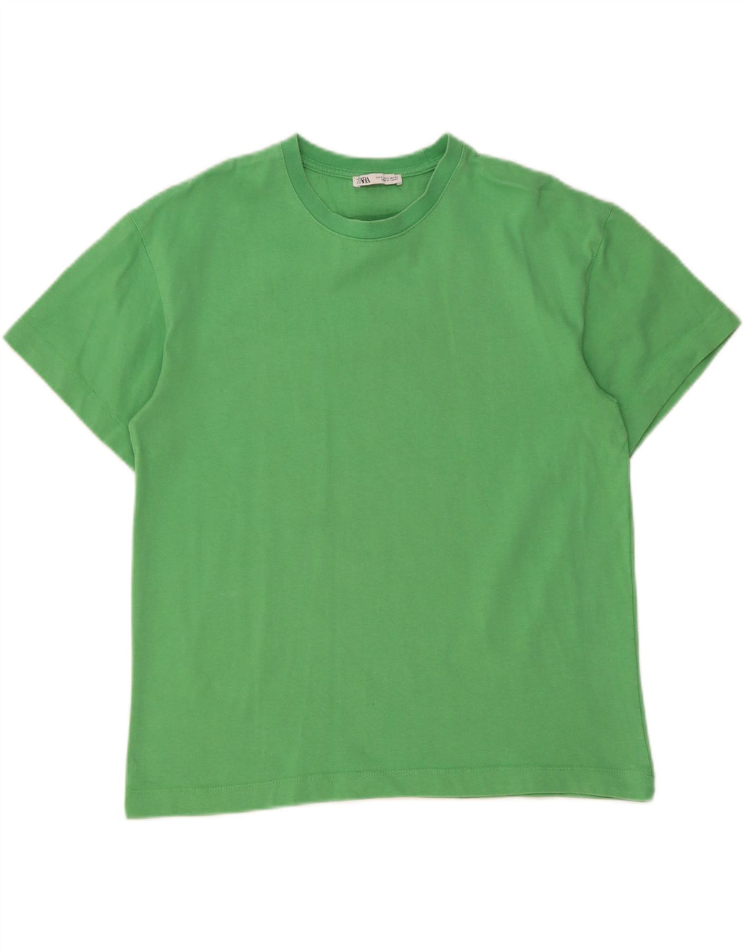 ZARA Mens T-Shirt Top Small Green Cotton Vintage Zara and Second-Hand Zara from Messina Hembry 