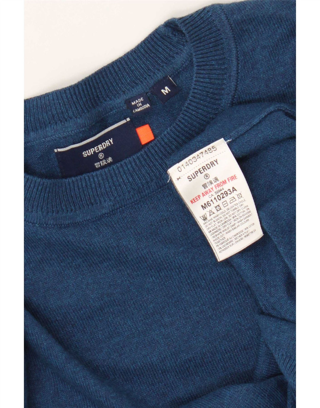 Superdry sweater med rund hals til mænd mellemblå bomuld