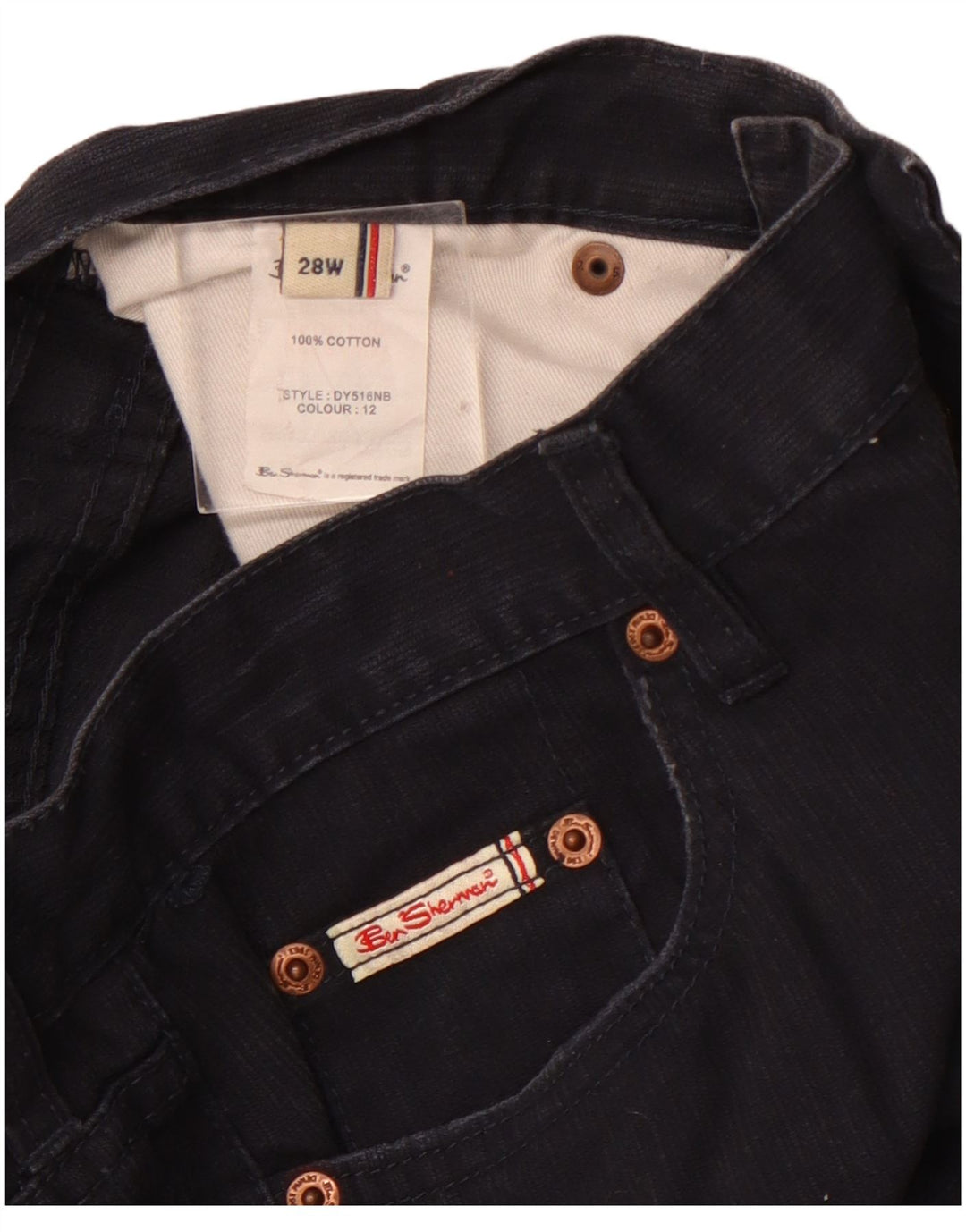 Ben Sherman lige fritidsbukser til kvinder W28 L29 marineblå bomuld