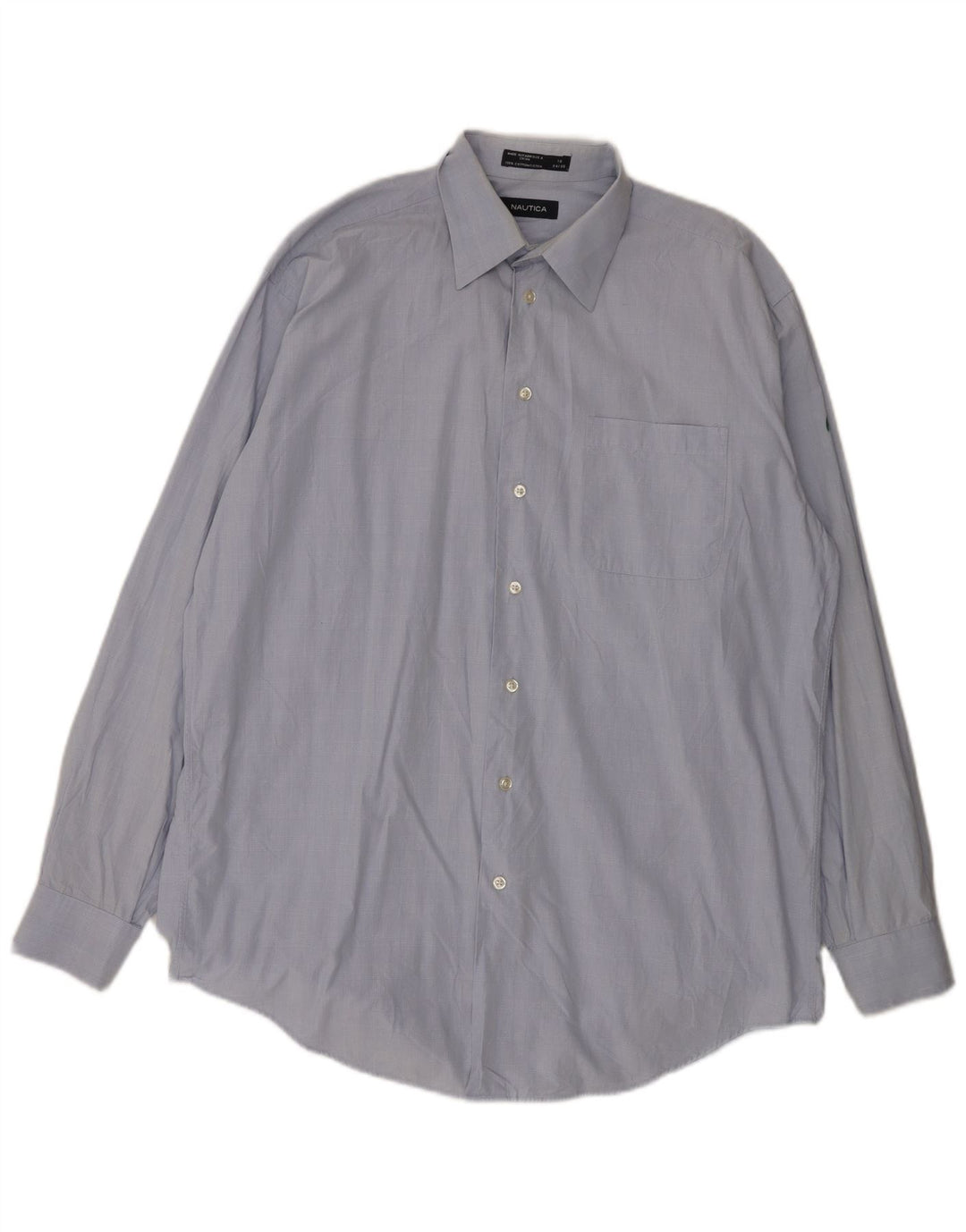 Nautica herreskjorte str. 16 Large Blue Houndstooth Bomuld