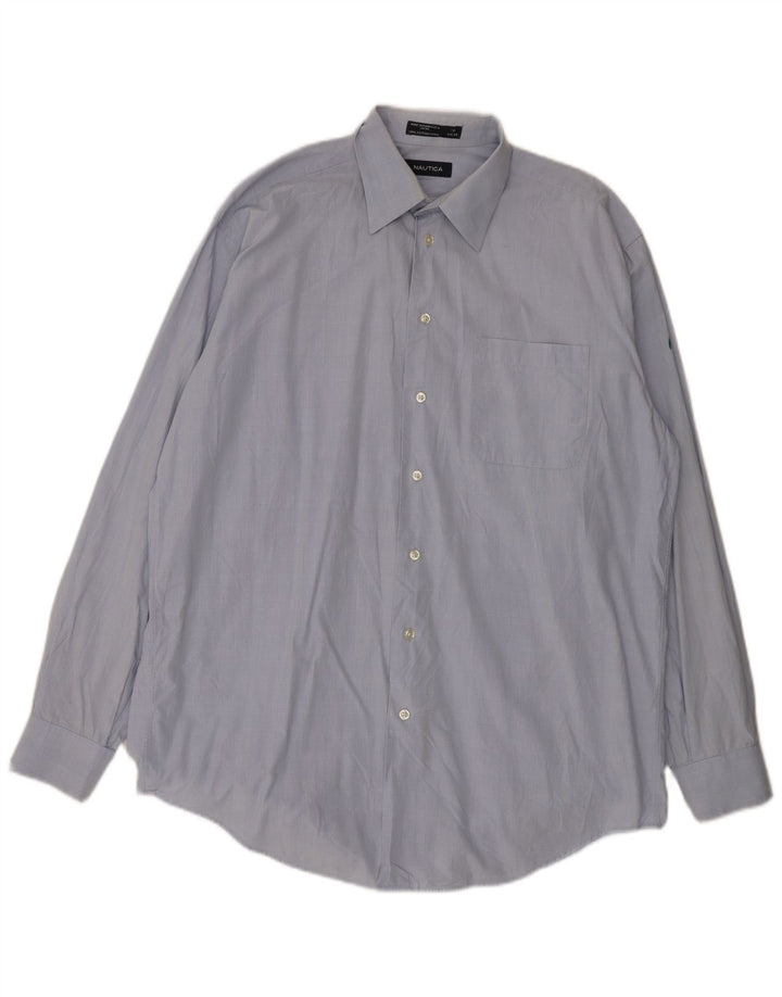 Nautica herreskjorte str. 16 Large Blue Houndstooth Bomuld